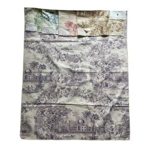 "Toile de Indienne" fabric fruits and flowers vintage swatch 26 х 32